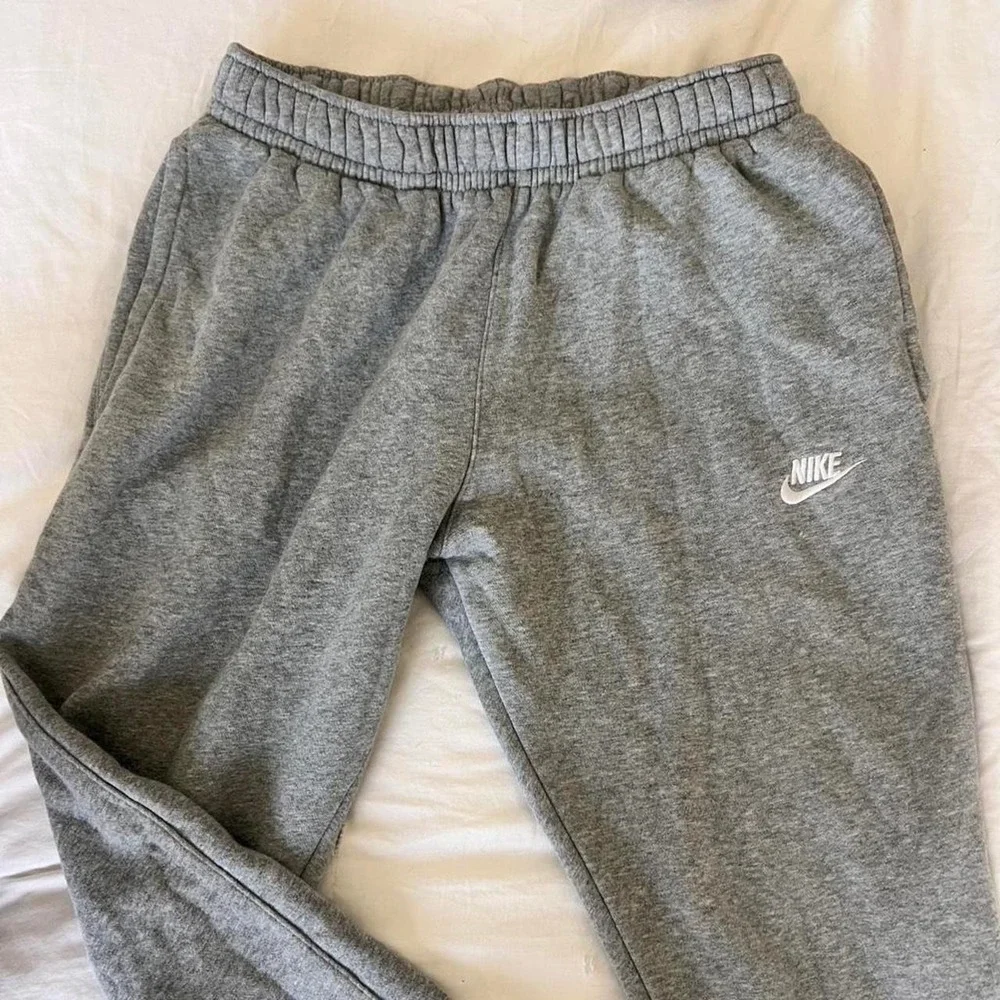 Nike Grey Cropped Sweatpants Fleece Joggers – S